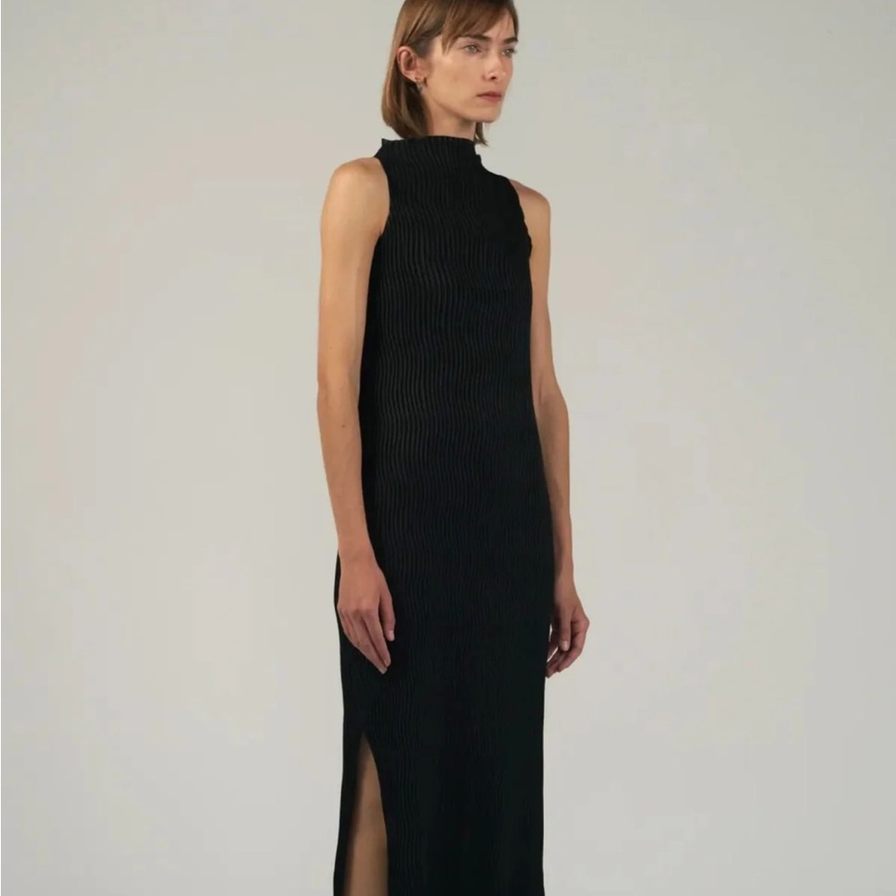 Nin Studio Wave Tank Dress - Black Shine